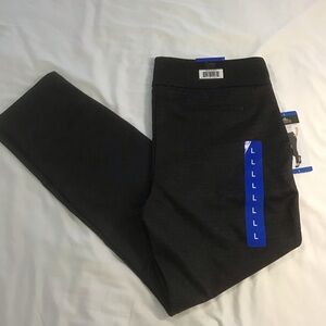 Dalia Black Stone Mid Rise Pants w/Built In Tummy Control NWT, Size L